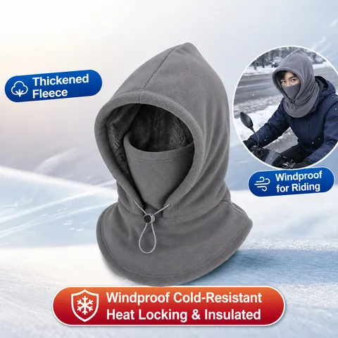 Unisex Winter One-Piece Polar Fleece Balaclava Mask Hat Thickened Warm Windproof Ski Hood For Outdoor Riding Men Women