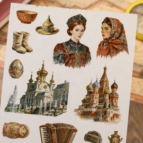 Vintage Around The World Scrapbooking Material Sticker Buch Washi Sticker Und Material Papier Für DIY Journaling Bürobedarf