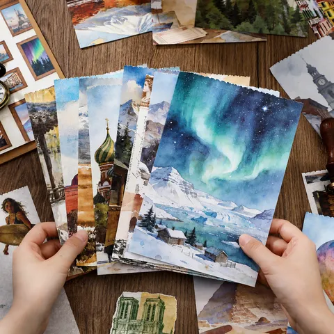 Vintage Around The World Scrapbooking Material Sticker Buch Washi Sticker Und Material Papier Für DIY Journaling Bürobedarf