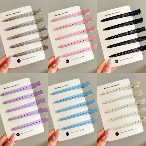 5Pcs Professional Duckbill Hair Clips For Styling Root Volumizing Matte Metal Hairpins Sectioning Clips For Makeup Women