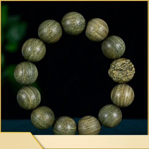 Ethno-Stil Sandelholz Pixiu Perlenarmband Vintage Handgeschnitzt Blutholz Löwe Buddha Perlen Holzarmband Für Damen Herren