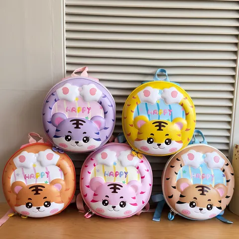 Sac À Dos Pour Enfants Tigre De Dessin Animé Mignon Tissu Oxford EVA 3D Sac Préscolaire Pour Tout-Petits Maternelle Petit Sac D'école
