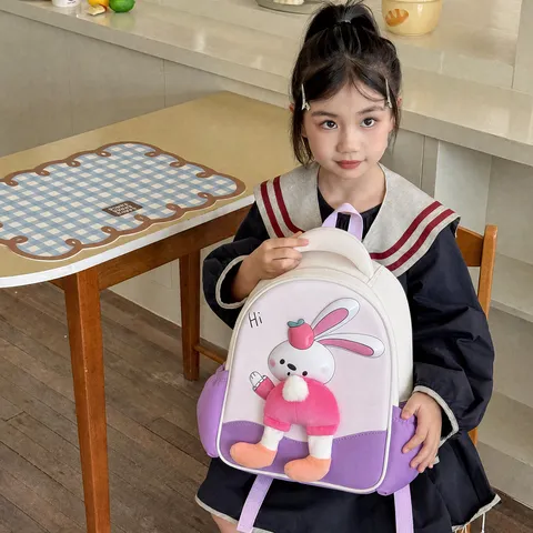 Niedlicher Cartoon 3D Tier Kinder Rucksack Leichtes Oxford Gewebe Kleinkind Schultasche Für Mädchen Jungen Kindergarten Vorschule Lässiger Rucksack