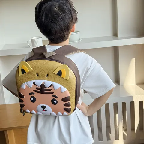 Mignon Sac à Dos de Tigre de Dessin Animé pour Tout-petits Maternelle Garçons Filles Tissu Oxford Respirant Sac d'école Léger Enfants d'âge Préscolaire Sac de Livre