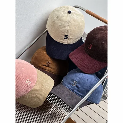 Vintage Cord Colorblock Baseballkappe Für Herren Damen Japanischer Workwear-Stil S Bestickt Verstellbare Baumwollmütze