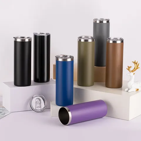 20oz Skinny Tumbler Stainless Steel Insulated Vacuum Flask With Lid Car Coffee Mug Minimalist Travel Water Bottle Portable Drinkware