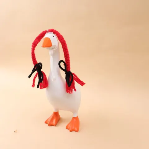 Perruque pour Animaux Tissée à la Main pour Oie de Bureau Miniature Accessoire de Coiffe d'Oie pour Photographie Chapeau en Polyester pour Fête