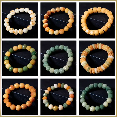Natural White Bodhi Root Cat Paw Beaded Bracelet For Women Men Chinese Style Ethnic Hand Carved Zen Beaded Bracelet Jewelry Gift