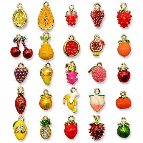 Dijes De Frutas Verduras 3D Colgantes De Aleación De Zinc Esmalte Para Hacer Joyas DIY Collar Pulsera Pendientes Lindo