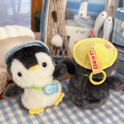 Cute Penguin Plush Keychain Stuffed Animal Toy Bag Charm Soft Polyester Plushie Doll Mini Animal Accessory Backpack Gift