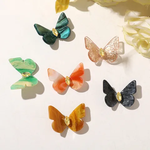 Glas Gekleurd Glazuur Vlinder DIY Charms Voor Haaraccessoires Schoenen Decor Dopamine Design Resin Look Vlinder Hangers