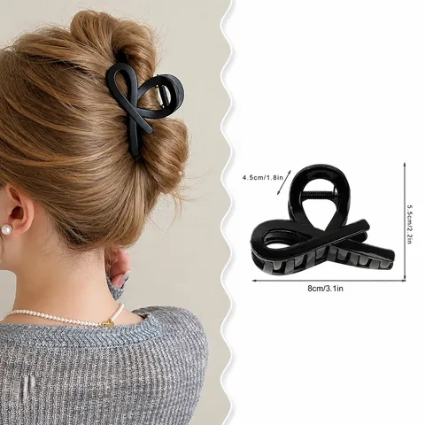 Kleine Haarklemmen in Strikvorm Voor Dames Plastic Hars Haarsieraden Effen Kleur Luipaardprint Voor Dagelijks Gebruik
