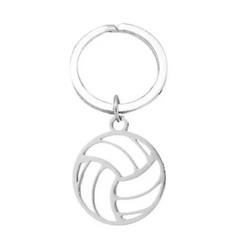 Edelstahl Volleyball Schlüsselanhänger Hohl Sport Ball Schlüsselring Für Herren Freund Geschenk Gold Silber Metall Schlüsselanhänger