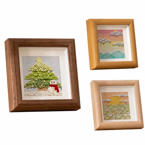 DIY Shadow Box Frame Square Hollow Photo Frame Wooden Texture For Butterfly Specimen Dried Flowers Tabletop Home Decor
