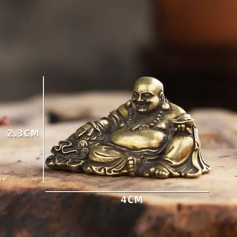 Mini Estatuas de Buda de Latón Maitreya Shakyamuni Wukong Figurilla Estilo Chino Vintage Zen Decoración Hogar Oficina Adorno de Escritorio