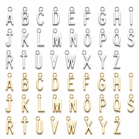 DIY Retro Alloy English Alphabet Letter Pendants Metal A-Z Charms For Jewelry Making Necklaces Bracelets Accessories