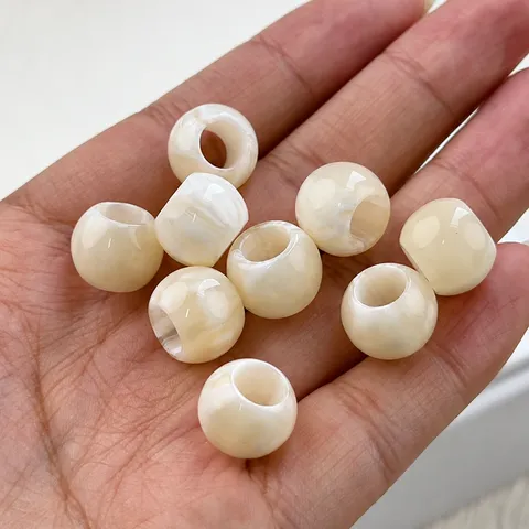 Polished Resin Cat Eye Barrel Beads 12x10mm Large Hole Spacer Beads For DIY Jewelry Making Handcrafted Weaving Bracelet Bag Accessories