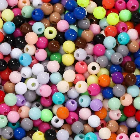Perline Tonde in Acrilico Colore Caramella per Produzione di Gioielli Fai da Te Borsa Punto Croce Perline Sciolte in Plastica
