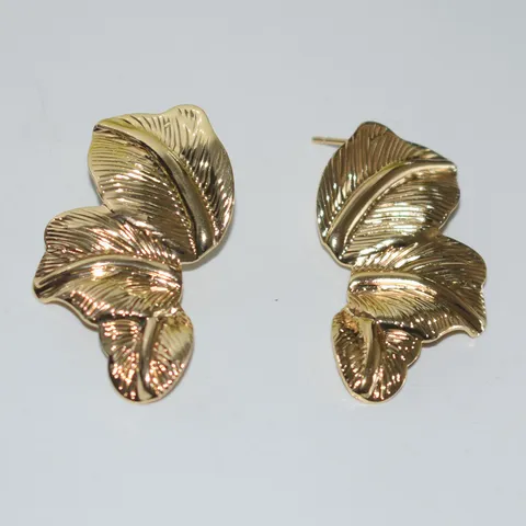 Fashion Gold Geometric Square Leaf Petal Drop Earrings For Women Elegant Artificial Pearl Iron Metal Earrings Jewelry Gift