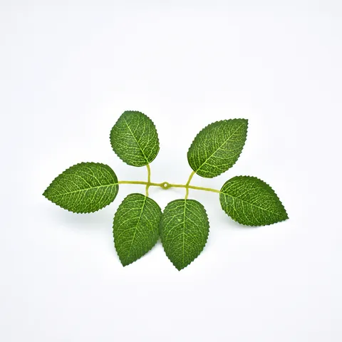 Artificial Silk Rose Leaves Green 6-Leaf Greenery For Wedding DIY Craft Home Party Floral Decoration Accessories
