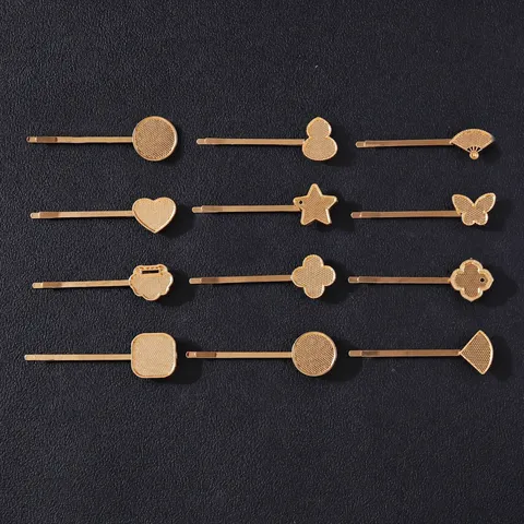 DIY Neuer Chinesischer Stil Songbrokat Haarclip Basis Zinklegierung Haarklammer Mit Nutabdeckung Traditionelle Stoffkopfschmuck Bastelmaterialien