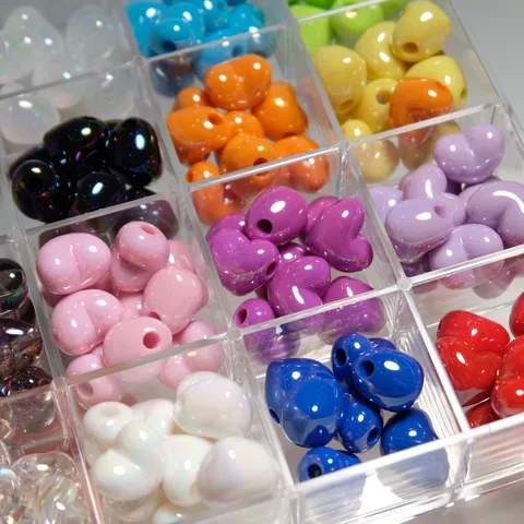 Heart Shape Plated Acrylic Beads For DIY Handcrafted Jewelry Making Accessories Cute Creamy Color Loose Beads For Bracelet Necklace Phone Chain