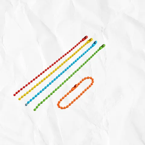 Colorful DIY Jewelry Accessories Ball Bead Chain For Guka Pindou Tags Lacquered Iron Hanging Chain Multicolored Craft Supplies Ornament