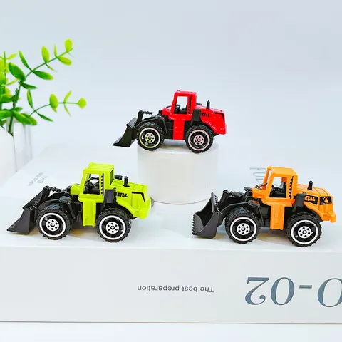 Mini Alloy Construction Vehicle Keychain Creative Cartoon Excavator Bulldozer Toy Car Bag Pendant Keychain For Kids Gift