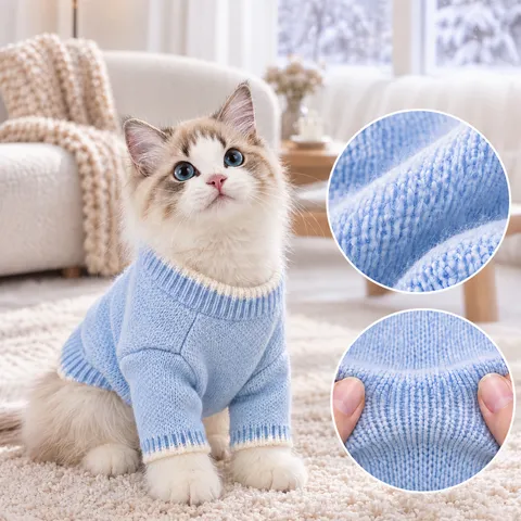 Warmer Winter Haustier Hund Pullover und Fleeceweste mit süßen Cartoon-Tier-Designs Weicher Strickstoff