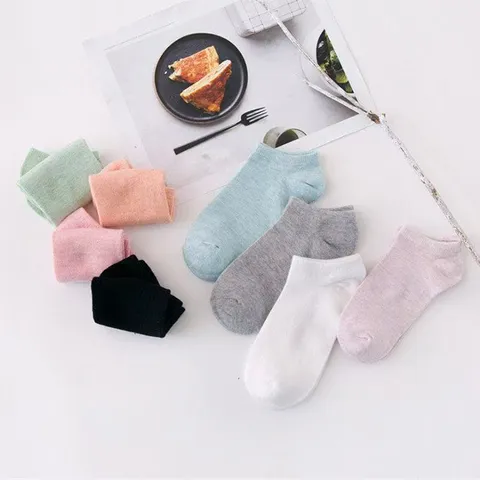 Women's Macaron Candy Color Ankle Socks Soft Cotton Breathable Low Cut Shallow Mouth Japanese Style Simple Solid Color Short Socks