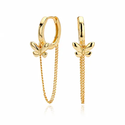 Orecchini a Cerchio con Nappa a Farfalla in Argento Sterling 925 Orecchini Pendenti a Catena Lunga Donna Gioielli