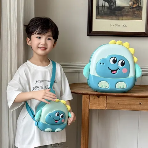 Cute 3D Dinosaur Eggshell Toddler Backpack Lightweight Cartoon Animal School Bag For Boys Girls Kindergarten Chest Sling Bag
