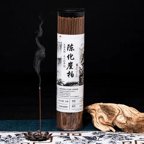 Bâtons d'Encens Naturels Thuja Sutchuenensis Bois d'Agar Avec Porte-Encens en Alliage de Lotus Pêcheur pour Méditation Parfum d'Ambiance Purification de l'Air