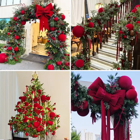 Traditionell Weinrot Samt Pompon Ball Hängende Dekoration Schnur Für Chinesisches Neujahr Frühlingsfest Laden Kulisse Dekor Geflochtene Quaste Hängedekoration