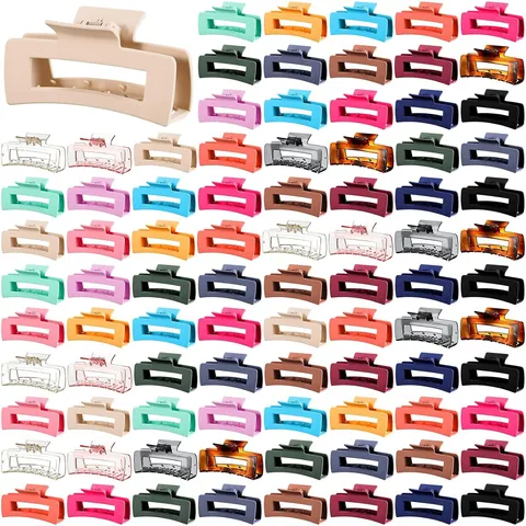Women Square Hair Claw Clips Minimalist Matte Plastic Shark Clip Large Non-Slip Fashion Hair Accessories For Thin Thick Hair Gift