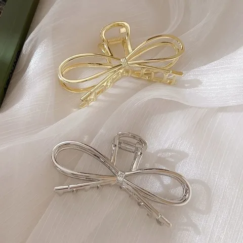 Élégante Pince à Cheveux en Métal avec Nœud Papillon Grande Barrette à Cheveux Minimaliste pour Femmes Filles Accessoires Cheveux