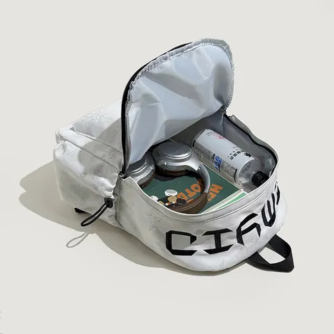 Sac à Dos Étudiant Motif Étoiles Grande Capacité Nylon Léger Sac d'École pour Filles Collège Lycée Femmes Sac de Jour Voyage