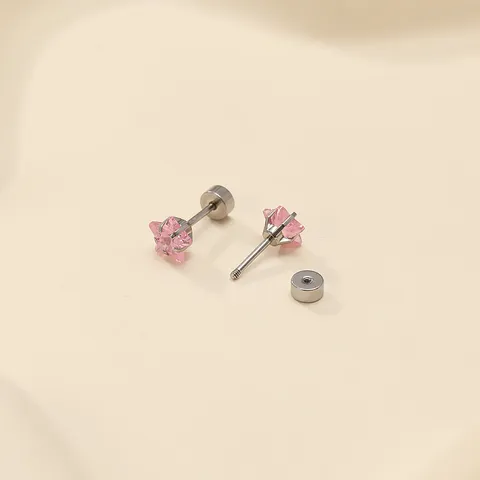 Titanium Steel Star Ear Bone Stud Rhinestone Inlaid Screw Back Earrings For Women Trendy Cartilage Piercing Jewelry Accessory