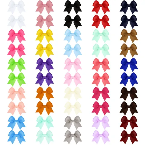 Handmade Grosgrain Ribbon Bow Hair Clips For Girls Children Boutique Swallowtail Bowknot Hairpins Colorful Kids Hair Accessories Hairwear Gift