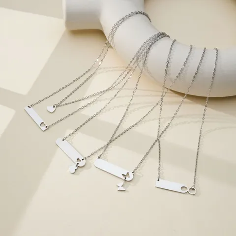 Minimalistische Edelstahl Halskette Mit Ausgehöhltem Herz Schmetterling Unendlichkeit Anhänger Für Damen Lässiger Modeschmuck