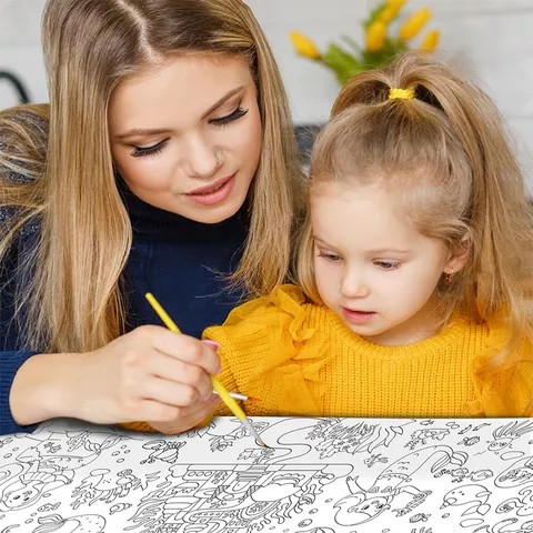 Zeemeermin Oceaan Thema DIY Kleurtafelkleed Groot Papier Doodle Poster Kinderen Verjaardagsfeest Decoratie Kunst Ambacht Tekenvel