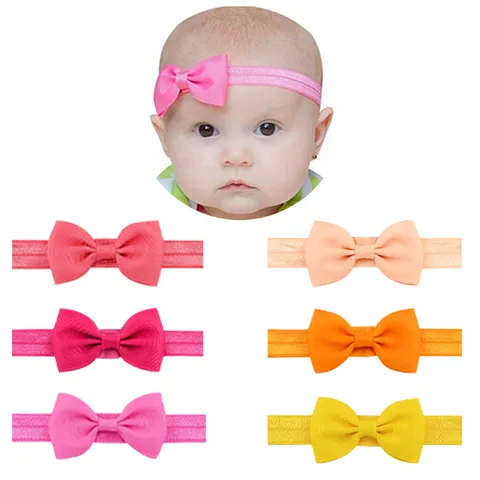 Infant Baby Bow Headbands Ribbed Grosgrain Ribbon Elastic Hair Bands Soft Boutique Hair Accessories For Newborn Toddler Girls