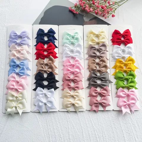 Handmade Polyester Grosgrain Ribbon Bow Hair Clips For Kids Cute Candy Color Hairpins Girls Hair Accessories Hair Clips