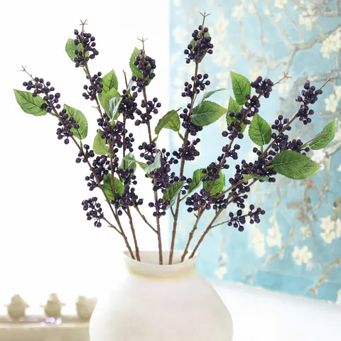 Artificial Berry Stem Faux Fruit Plant Branch For Home Decor Wedding Floral Arrangement Photography Props Nordic Forest Style