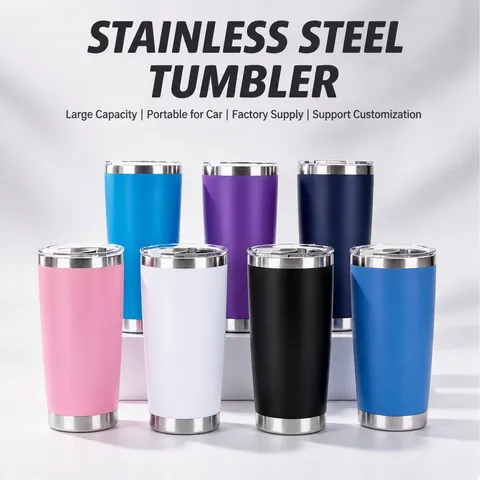 Gobelet Isotherme en Acier Inoxydable à Double Paroi de 20oz Avec Couvercle Tasse de Voyage de Voiture Portable Anti-Fuite Pour Hommes Femmes