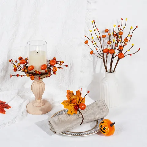 Ghirlanda di Zucche e Bacche di Halloween per la Decorazione della Casa Autunnale del Ringraziamento