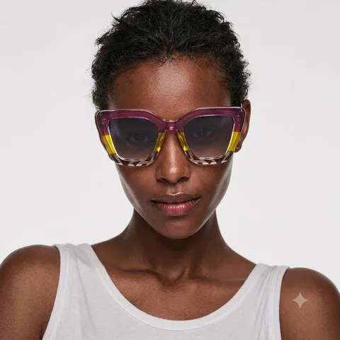 Fashion Irregular Triangle Cat Eye Sunglasses Women Large Frame Leopard Print PC UV400 Outdoor Sun Protection Glasses