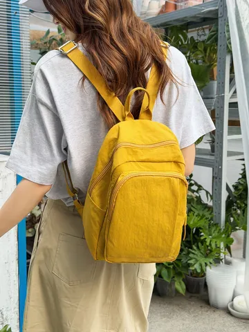 Damen Casual Nylon Rucksack Leicht Wasserabweisend Schultasche Koreanischer Stil Minimalistisch Reise Daypack Für Studenten Jugend