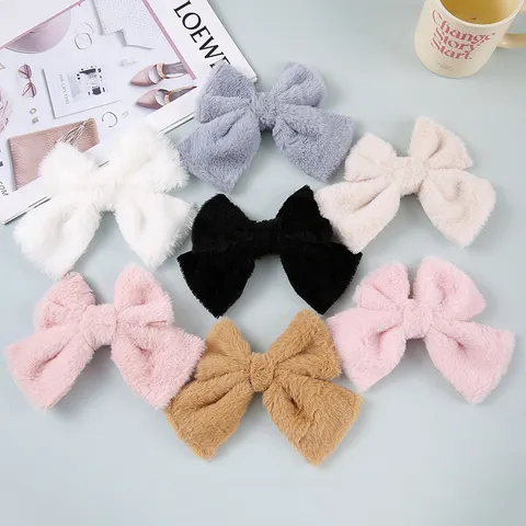 Korean Large Plush Swallowtail Bowknot DIY Jewelry Accessories Sweet Plush Bow For Hair Shoe Socks Headwear Handcrafted Parts