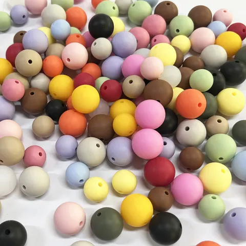 Macaron Color Silicone Round Beads For Baby DIY Pacifier Chain Making Food Grade Soft Silicone Handmade Jewelry Beads